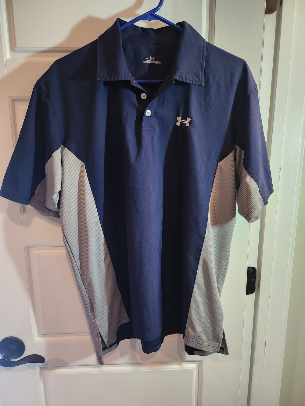 Under Armour Navy Polo with Light Gray Side Panels